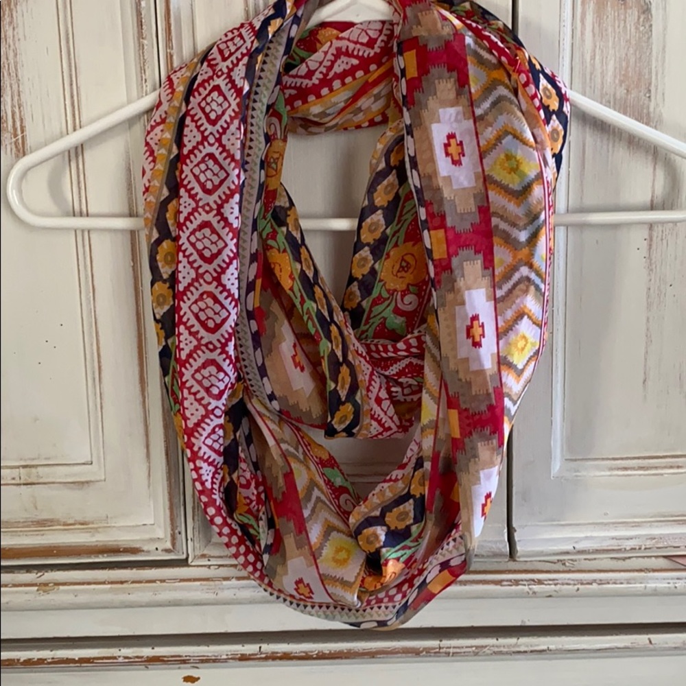 Infinity scarf colorful Aztec pattern